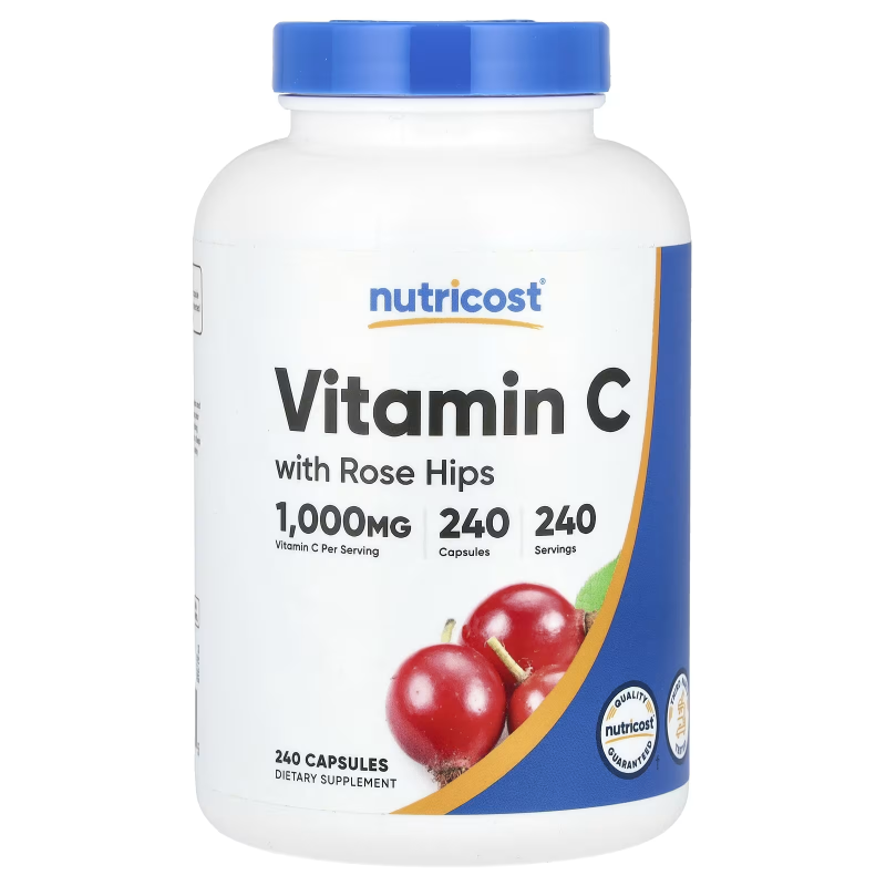 VITAMIN C WITH ROSE HIPS 100MG 240 CAP- NUTRICOST